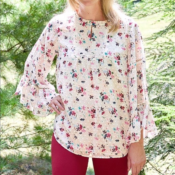 Matilda Jane Tops - NWT Matilda Jane Women’s WHATS UP BUTTERCUP Top LARGE Floral Blouse